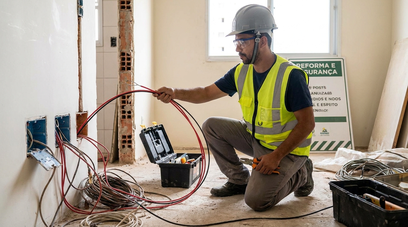 Substituição de fios antigos em Feira de Santana‑BA